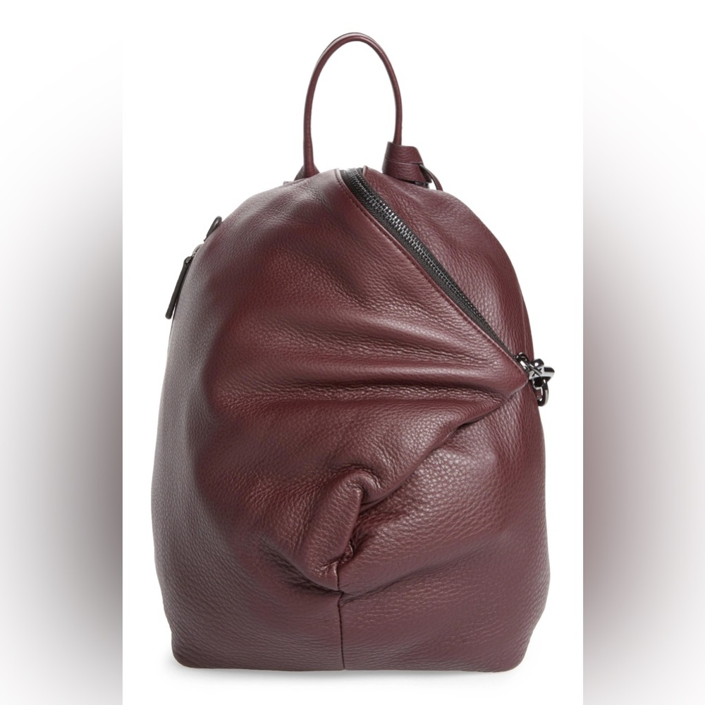 VINCENT CAMUTO Maroon pebble leather backpack